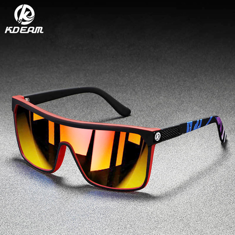 Мужские солнцезащитные очки KDEAM, большие поляризационные легкие очки в оправе, спортивные очки CE UV400 KD180 ► Фото 1/6
