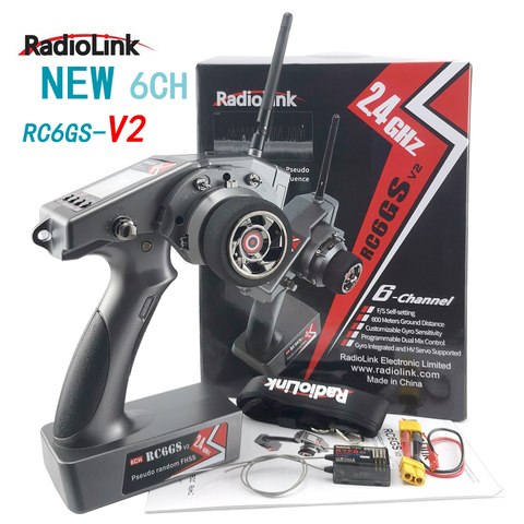 Бесплатная доставка RadioLink RC6GS V2 R7FG R6FG R6F 6 каналов 6CH двойной микс программируемый 600 м 400 м наземный дистанционный гироскоп интегрированный ► Фото 1/6