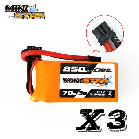 3 шт. CNHL MiniStar 850 мАч 11,1 В 3S 70C Lipo батарея с разъемом XT30 ► Фото 1/3