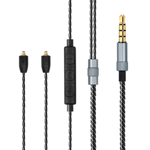 Сменный кабель для наушников Aipinchun MMCX с регулятором громкости для Shure SE215 SE425 SE535 SE846 SE315 для Westone W60 W50 ► Фото 1/4