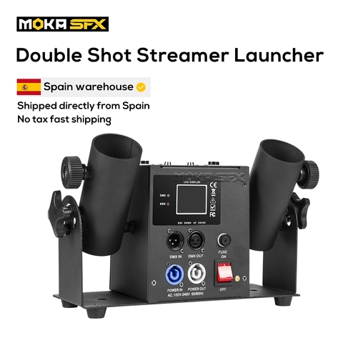 Двойной Выстрел Streamer Launcher конфетти машина DMX512 и пульт дистанционного управления свадебная машина конфетти Cannon сцена рождественское шоу ► Фото 1/6