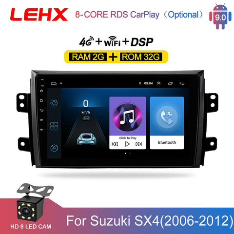 Автомагнитола LEHX 2.5D с IPS-экраном для Suzuki SX4 2006 2007 2008 -2011 2012 2Din Android 8,1, мультимедийный плеер с GPS-навигацией ► Фото 1/6