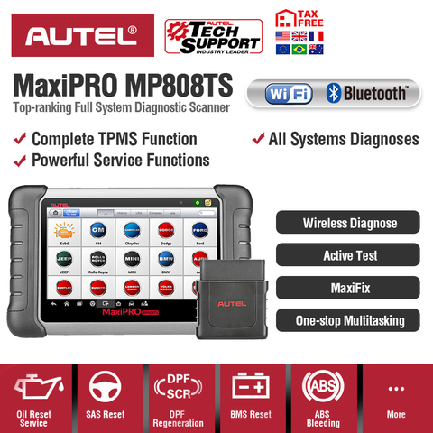 Autel MP808TS диагностический инструмент Prime of DS808 лучше, чем AP200 MK808 MK808TS комбинированный MS906BT TS601 Wifi Bluetooth сканер OBD ► Фото 1/6