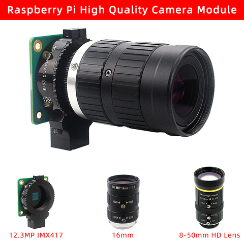 Высококачественный модуль камеры Raspberry Pi 4 с зумом HD промышленного класса, телефото с объективом 8-50 мм/объектив 16 мм для Raspberry Pi 4/3B + ► Фото 1/6