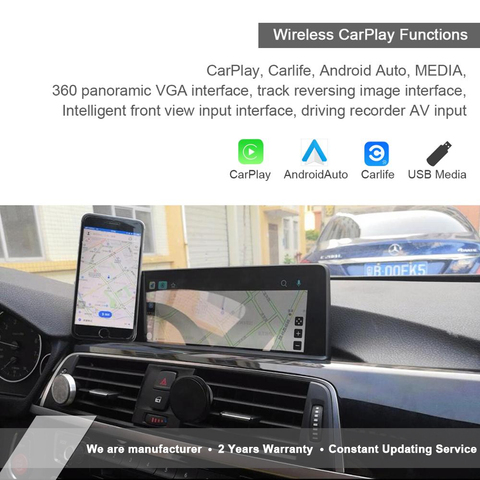 Беспроводная Автоматическая модернизация Apple CarPlay Android для BMW 1 2 3 4 5 6 7 X1/X3/X4/X5/X6/Z4/I3/I8/M3/M4/M5/M6 OEM микрофон ► Фото 1/6