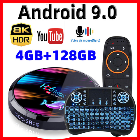 H96 Max X3 Смарт Android ТВ коробка Android 9,0 Smart BOX 8K Amlogic S905X3 4 Гб 128 ГБ/64 Гб/32G Встроенная память 2,4G & 5G Wi-Fi 1000 м 4 к HD медиа плеер ► Фото 1/6