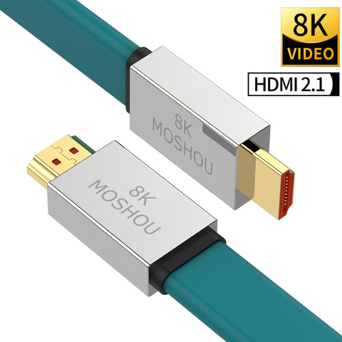 Кабель HDMI 2,1, 8K 60Hz 4K 120Hz MOSHOU 48 Гбит/с, полоса пропускания ARC, видео шнур для усилителя телевизора, мультимедийный интерфейс высокой четкости ► Фото 1/6