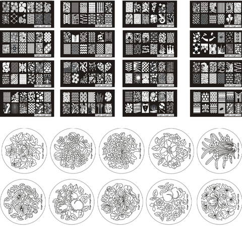 1 шт. штампованные пластины для ногтей fingerangel 2022 круглые 6 см/прямоугольные 12*6 см скребок металлический шаблон для ногтей 3d лак для ногтей стальная пластина ► Фото 1/6