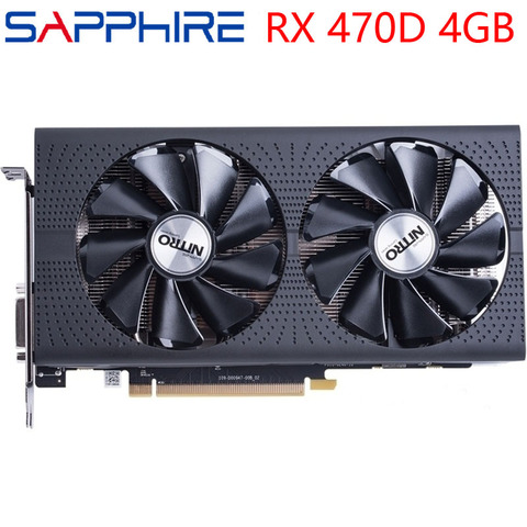 Видеокарта SAPPHIRE RX 470D, 4 Гб, 400 бит, GDDR5, графические карты для AMD RX 470 серии, VGA карты RX 570 D 580 480 460 560, б/у ► Фото 1/6