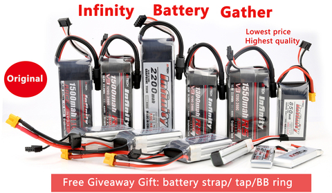 Infinity 1S 2S 3S 4S LiPo литиевая батарея 450/550/850/1300/1500/1550/2200mAh 85C 95C XT30 XT60 Plug для FPV гоночного дрона ► Фото 1/6