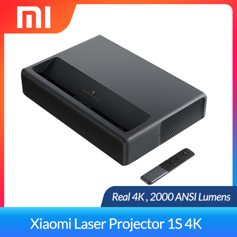 Лазерный проектор Xiaomi Mijia 1S 4K, проектор 2000 ANSI люмен, проектор для телевизора, домашнего кинотеатра ALPD 3,0, ультракороткий фокусный проектор, проектор ► Фото 1/6