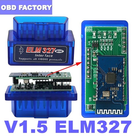 V1.5 ELM 327 Bluetooth OBD2 сканер для Android/ПК OBD2 ELM327 Bluetooth адаптер ELM 327 V1.5 PIC18F25K80 автоматический диагностический инструмент ► Фото 1/5