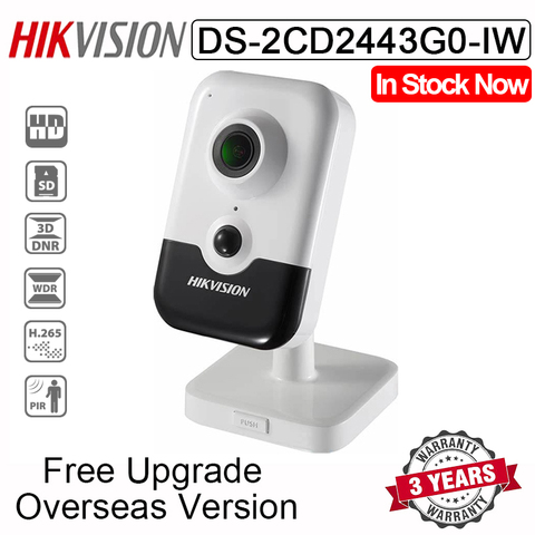 HIkvision DS-2CD2443G0-IW 4MP Cube Wifi сетевая камера POE H.265 + слот для sd-карты IR 10m мини ip-камера для домашней безопасности ► Фото 1/5