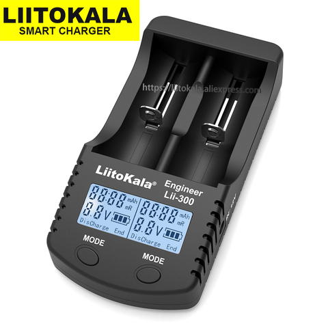 Зарядное устройство Liitokala Lii-300 LCD 2022, 18650 в, 3,7 в, 1,2, 26650, 18350, 14500, 18500, AA, AAA, с измеряемой емкостью, 16340 ► Фото 1/3
