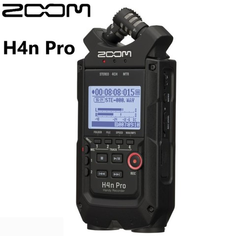 Новинка 2022 ZOOM H4n pro черный четырехканальный аудио удобный записывающий авторучка с X/Y стереомикрофоном для музыки/Кино/интервью ► Фото 1/5