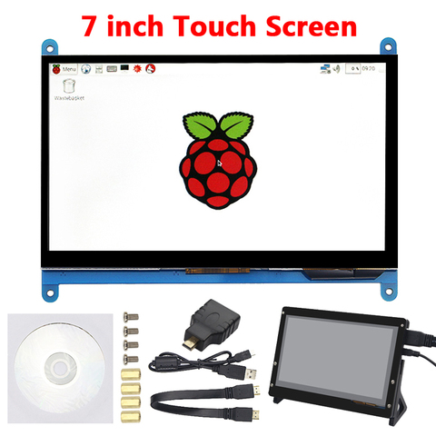 7 дюймов Raspberry Pi 4 сенсорный Экран 1024*600 / 800*480 Raspberry Pi 4 ЖК-дисплей Дисплей HDMI TFT монитор для Raspberry Pi 3 Model B 3B + ► Фото 1/6