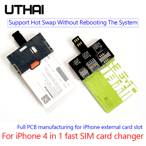 UTHAI T10 для iPhone, sim-карта, 4 в 1, внешний слот для карт, адаптер, устройство для быстрой смены карт, iPhone, устройство для чтения sim-карт, Бесплатная П... ► Фото 1/4