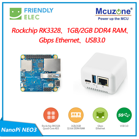 FriendlyElec NanoPi NEO3 1 ГБ/2 ГБ DDR4 RK3328 Cortex A53 четырехъядерный 64-bi поддержка Ubuntu core преемник NEO2 ► Фото 1/6