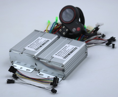 Dual drive 36/48/60V 450/500W бесщеточный Электрический контроллер для мотороллера для е-байка 2 шт. бесщеточный скорость водителя и 1 шт. ЖК-дисплей Дисп... ► Фото 1/3