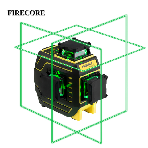 FIRECORE 3D 12 линий 360 IP65 Зеленый лазерный уровень F94T-XG самонивелирующиеся поперечные линии с приемником 1,5/2/3 м штатив ► Фото 1/6