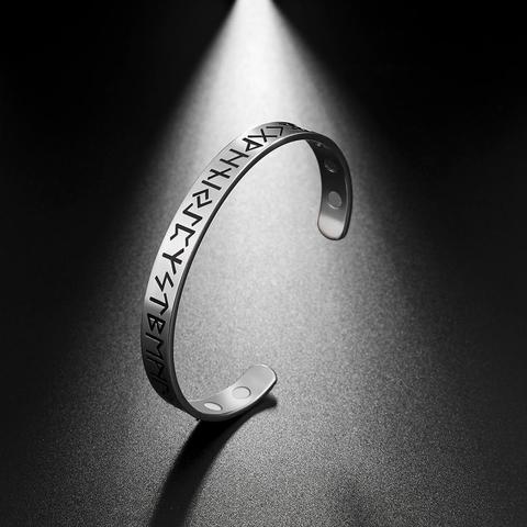 Skyrim 24 руны магнитные браслеты для здоровья 316L нержавеющая сталь регулируемые амулет викинга винтажные браслеты на запястье подарок для жен... ► Фото 1/6