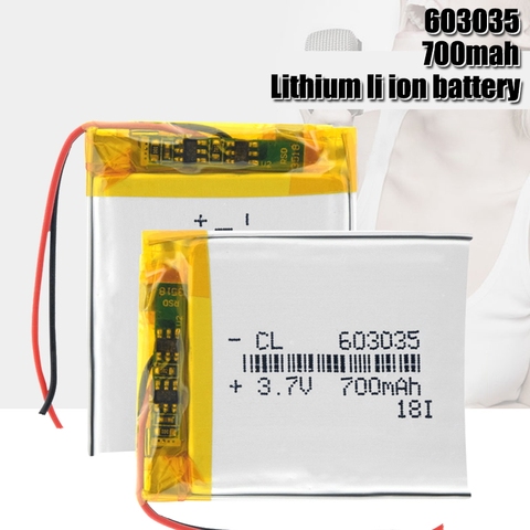Перезаряжаемый литий-полимерный аккумулятор 3,7 в 603035, защищенный от заряда литий-полимерный аккумулятор PCB, длительный срок службы ► Фото 1/6