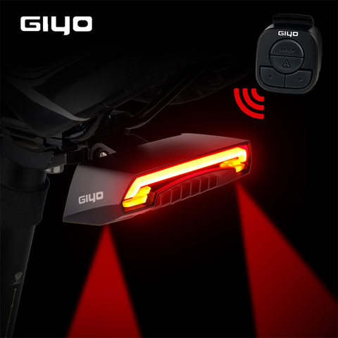 Сигналы поворота GIYO для велосипеда светильник, задний фонарь, Лазерная лампа для горных велосипедов, зарядка через USB светодиодный светодио... ► Фото 1/6