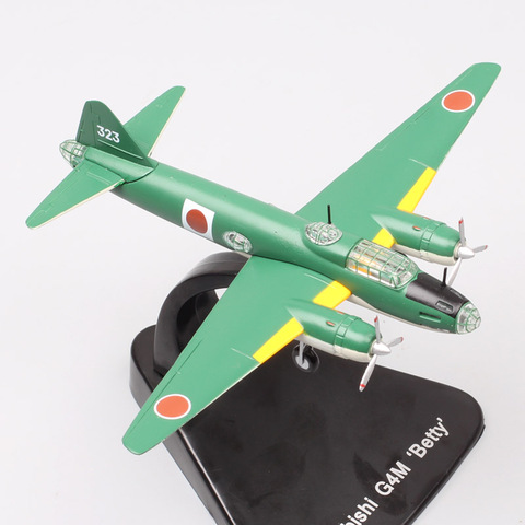 1:144 весы, атлас, Mitsubishi G4M, Бетти, военный, японский самолет, военно-морской флот, металлический самолет, литые игрушечные модели, коллектор ► Фото 1/6