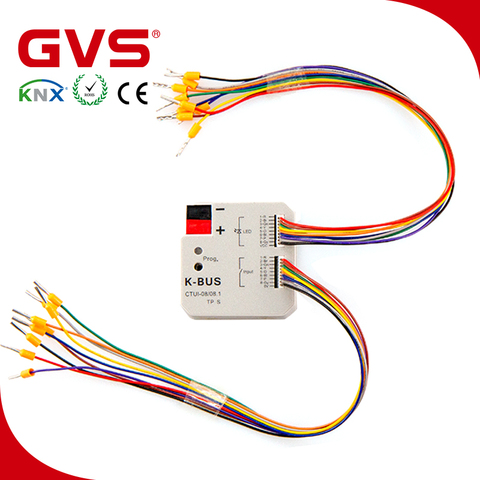 CTUI-08/08,1 напрямую с завода KNX/мини-шина ЕB, выход GVS 12 В постоянного тока, 8 входов, 8 выходов, сухой контакт, KNX, универсальный интерфейс 8 раз ► Фото 1/1