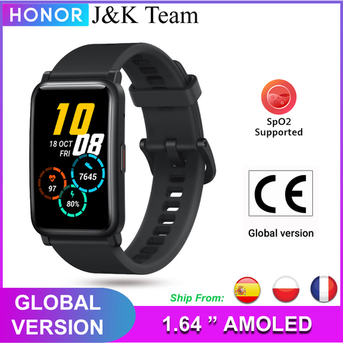 Умные часы глобальная версия Honor ES, 1,64 дюйма, AMOLED дисплей, Bluetooth 5,1, Смарт-часы с измерением пульса и уровня кислорода в крови ► Фото 1/6
