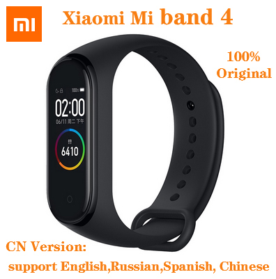 Оригинальные Смарт-часы Xiaomi Mi Band 4 с цветным AMOLED экраном, фитнесс, спортивный водонепроницаемый смарт-браслет 50ATM с Bluetooth 5,0 ► Фото 1/6