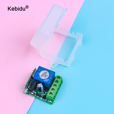 Kebidu 433 МГц беспроводной пульт дистанционного управления переключатель постоянного тока 12 В 1 канал реле 433 МГц приемный модуль для обучения коду передатчик дистанционное управление ► Фото 1/6