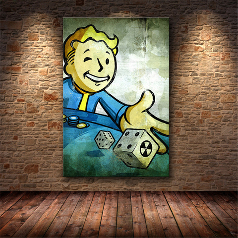 Настенный плакат Fallout 3 4 с играми, художественный холщовый постер и печать, декоративная картина для спальни, наклейки на стену с сердечником ► Фото 1/6