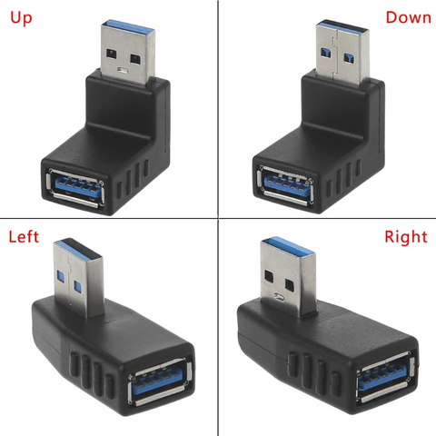 90 градусов левый и правый угловой USB 3,0 A адаптер «Папа-мама», разъем для ноутбука, ПК, Прямая поставка ► Фото 1/1