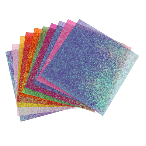 50 шт. сверкающая бумага для оригами, двухсторонняя цветная разноцветная цветная s-2,76 дюйма квадратная Легко складывающаяся бумага для начинающих ► Фото 1/6