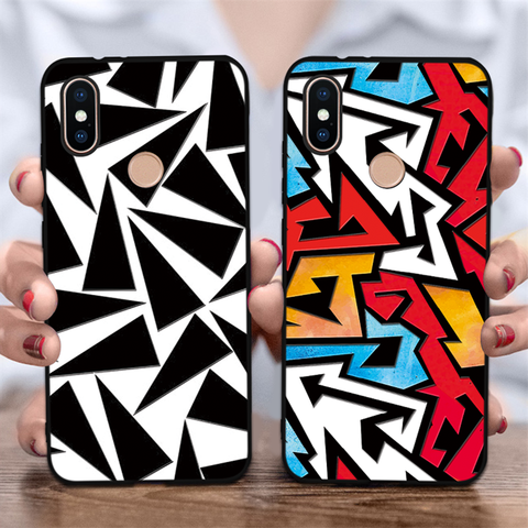 3D чехол с тиснением для Xiaomi Redmi 8A 7A Note 5 6 7 8 9 Pro 8T Mi A3 A1 A2 6X 8 9 Lite SE 9T F1 CC9 CC9e Note 10 геометрический чехол из ТПУ ► Фото 1/6