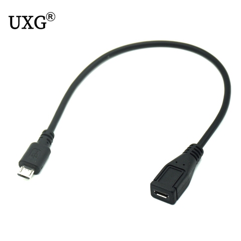 Переходник удлинитель Micro USB «штырь-гнездо» USB 2,0 для короткого кабеля 25 см 50 см 150 см ► Фото 1/3