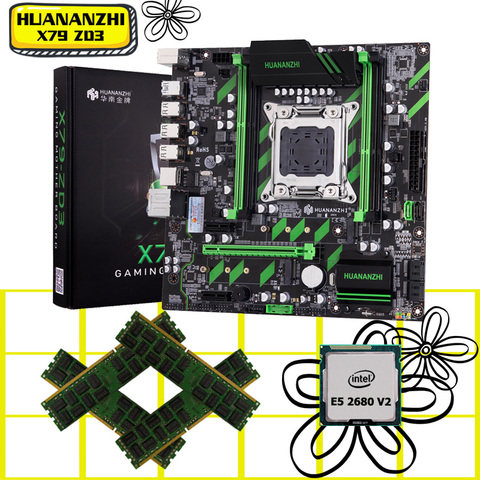 Материнская плата HUANANZHI X79-ZD3 с высокоскоростным двойным M.2 слотом ЦП Xeon E5 2680 V2 большой бренд RAM 32 Гб (4*8 ГБ) 1866 REG ECC купить компьютер ► Фото 1/6