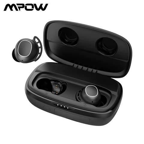 Mpow M30 Plus Bluetooth 5,0 наушники настоящие Беспроводные наушники с сенсорным управлением IPX7 водонепроницаемые наушники с 2600 мАч зарядный чехол ► Фото 1/6