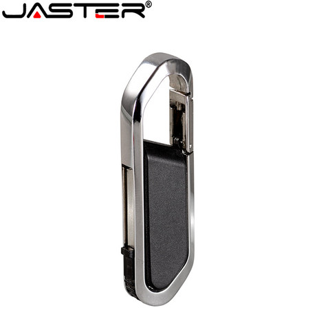 JASTER кожаный USB2.0 ручка с карабином управляемый бизнес флэш-накопитель 4 ГБ 8 ГБ 16 ГБ 32 ГБ 64 Гб 128 ГБ модный подарок Бесплатная доставка ► Фото 1/6