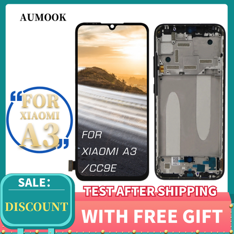 100% протестированный ЖК-дисплей для Xiaomi Mi A3 cc9E запасные части ЖК-сенсорный экран дигитайзер в сборе для Xiaomi Mi A3 ЖК-рамка ► Фото 1/6