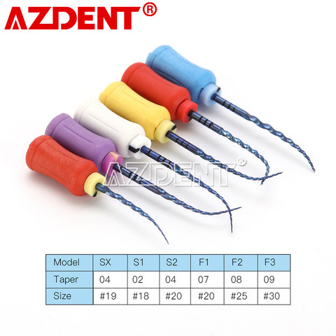 Azdent 6 шт./упак. Dental Endodontic NiTi, ручное использование, с тепловой активацией, вращающийся файл SX-F3 ► Фото 1/6