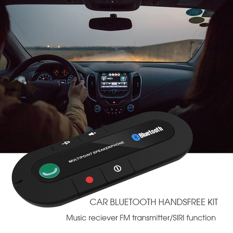 Автомобильный комплект громкой связи Bluetooth 4,1, зажим для солнцезащитного козырька, аудио адаптер, беспроводной приемник, многофункциональн... ► Фото 1/6