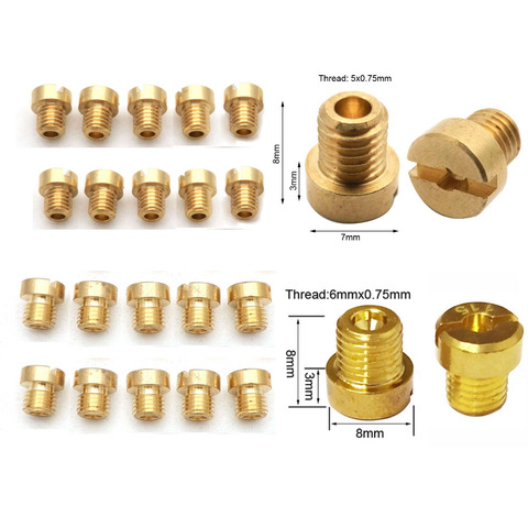 Комплект из 10 шт. основной струйный карбюратор M6 M5 6 мм 5 мм резьба для карбюратора DellOrto BGM Motoforce Форсунка инжектора карбюратора размер 50-200 ► Фото 1/6