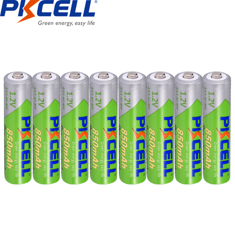 8 шт. * PKCELL 1,2 в AAA батарея 850 мАч Ni-MH AAA аккумуляторные батареи с низким саморазрядом предзарядка перезарядки пилы батарейки ААА ► Фото 1/4