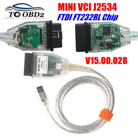 Мини VCI V15.00.028 новейшая версия чипа FTDI FT232RL, высокопроизводительный OBD SAEJ2534 для Toyota/Lexus MINI-VCI TIS Techstream ► Фото 1/6