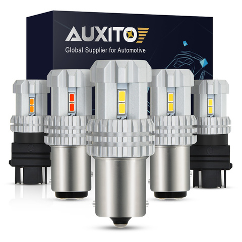 AUXITO 2x1157 BAY15D BA15S 1156 P21W светодиодный лампочка для автомобиля задние фары 7443 W21/5W 7440 WY21W 3157 светодиодный сигнал поворота, стоп-сигналы ► Фото 1/6