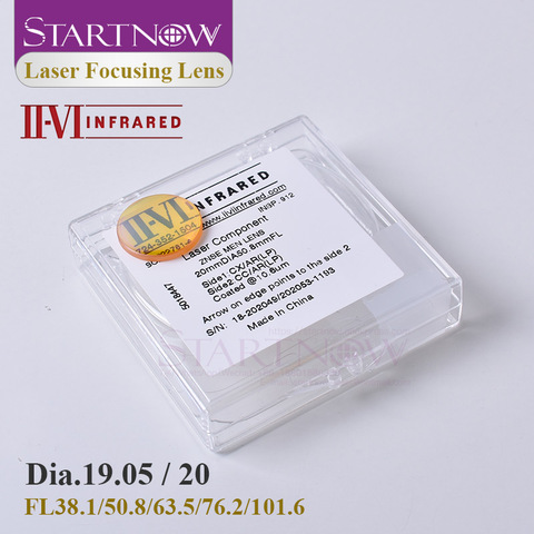 II-VI инфракрасный CO2 лазерный фокус объектива dia.19.05мм 20 мм FL 38,1 50,8 63,5 76,2 101,6 мм для CO2 лазерной резки линз ZnSe ► Фото 1/6