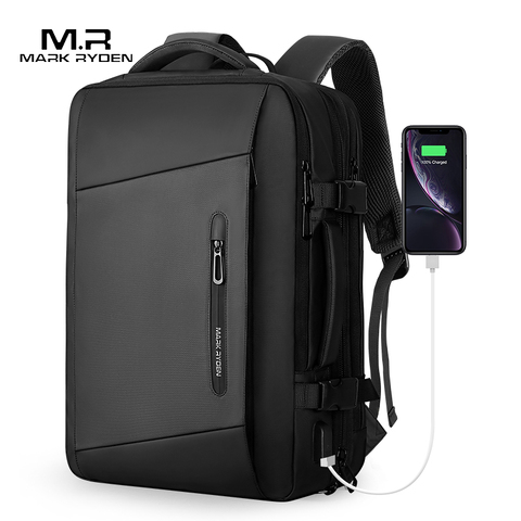 Мужской рюкзак-дождевик Mark Ryden, для ноутбука 17 дюймов, с выходом USB для подзарядки, с множеством отделений, для путешествий, с защитой от кражи ► Фото 1/6