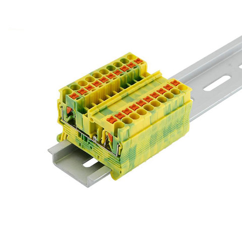 Din-рейка наземный клеммный блок 10 шт. PT-2.5PE пружинное соединение подача через PT2.5-PE проводник ► Фото 1/6